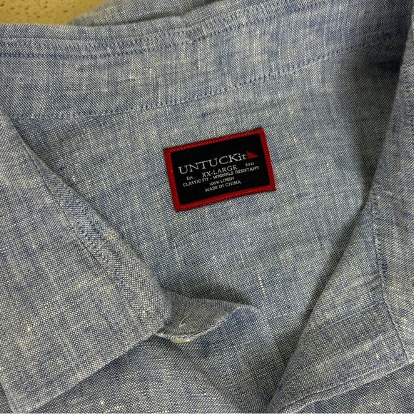 Untuckit - Wrinkle-Resistant Short-Sleeve Linen Valente Shirt | XXL - Picture 8 of 10